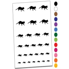 Cat on the Move Running Temporary Tattoo Water Resistant Fake Body Art Set Collection Light Green