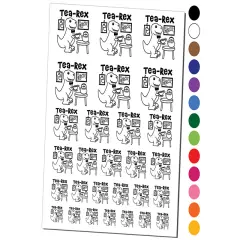 Tea Rex Tyrannosaurus Rex Dinosaur Temporary Tattoo Water Resistant Fake Body Art Set Collection White
