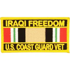 Eagle Emblems Patch-Iraqi Freedom US Coast Guard Service Ribbon (4"X2-1/8")