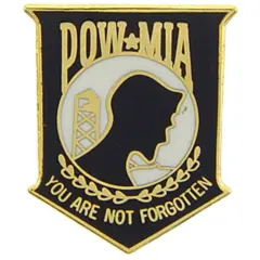 POW MIA You Are Not Forgotten Pin Black 5/8"