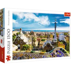 1500 Piece Jigsaw Puzzle, Park G&uuml;ell, Barcelona Spain Puzzle, European Puzzles, Antoni Gaudi Puzzles, Adult Puzzles, Trefl 26147