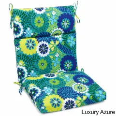 22-inch by 45-inch Spun Polyester Outdoor Squared Seat/Back Chair Cushion - Luxury Azure
