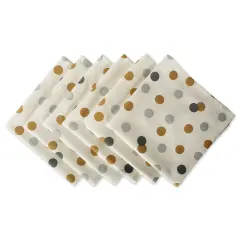 DII Reversible Polka Dot Table Runner 72 Gold Metallic