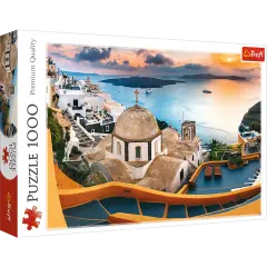 1000 Piece Jigsaw Puzzles, Fairytale Santorini, Puzzle of Greece, Island Paradise and Ocean Scene, Adult Puzzles, Trefl 10445