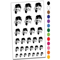 Shocked Surprised Otter Head Temporary Tattoo Water Resistant Fake Body Art Set Collection Red