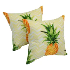 Spun Polyester 17-inch Outdoor Throw Pillows (Set of 2) - Pineapple Party