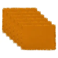 DII Solid Pumpkin Spice Heavyweight Fringed Placemat (Set of 6)