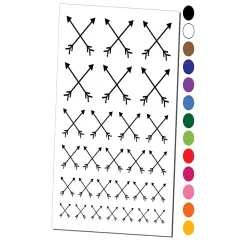 Crossed Arrows Temporary Tattoo Water Resistant Fake Body Art Set Collection Light Pink