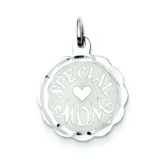 Sterling Silver Special Mom Disc Charm FindingKing Jewerly 18mm x 16mm