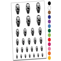 Barn Owl Totem Night Moon Temporary Tattoo Water Resistant Fake Body Art Set Collection Red