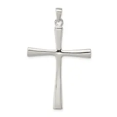 Sterling Silver Cross Charm Religious Jewelry 44mm x 29mm