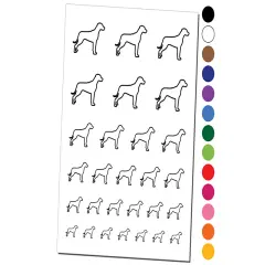 Rhodesian Ridgeback Dog Outline Temporary Tattoo Water Resistant Fake Body Art Set Collection Light Green