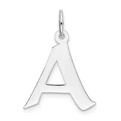 Sterling Silver Medium Artisian Block Initial A Charm Jewerly 21mm x 15mm