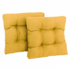 19-inch Squared Spun Polyester Tufted Dining Chair Cushion (Set of Two) - Lemon