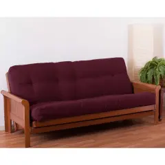 Blazing Needles Renewal 8-inch Twill Full-size Futon Mattress - Burgundy - Burgundy