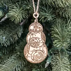 Ornament - BBSnowman - Raw Wood 2x4in