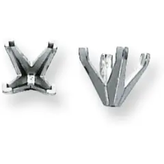 Platinum 4 Prong Princess V-End Setting 4mm