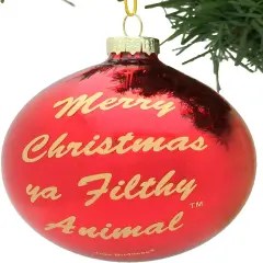 Tree Buddees Merry Christmas Ya Filthy Animal Glass Christmas Ornament