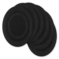 DII Black Round Pvc Doubleframe Placemat (Set of 6)