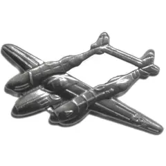 P-38 Lightning Airplane Pin Pewter 1 1/2"