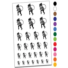 Sneaky Thief Robber with Sack Temporary Tattoo Water Resistant Fake Body Art Set Collection White