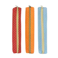 Wrapables Slim Dot Pencil Case (Set of 3) Red Orange Blue