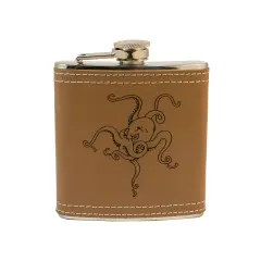 6oz Octopus Leather Flask