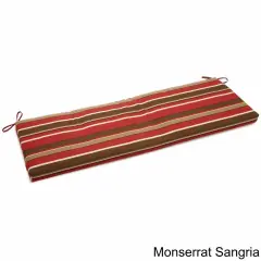 63-inch by 19-inch Spun Polyester Bench Cushion - Monserrat Sangria