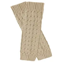 Wrapables Women's Cable Knit Leg Warmers Khaki