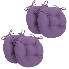 16-inch Solid Twill Round Tufted Chair Cushions (Set of 4) - Grape