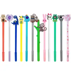 Wrapables Gel Pens School Office Supplies (12 pack) Comical Characters