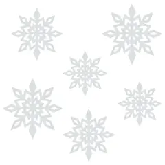 Wrapables 3D Hanging Snowflake Decorations for Christmas, Winter, New Year Parties (Set of 12) Silver