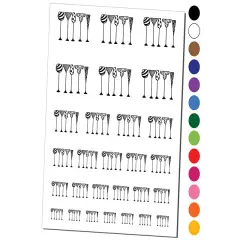 Cocktail Glasses Happy Hour Temporary Tattoo Water Resistant Fake Body Art Set Collection Black