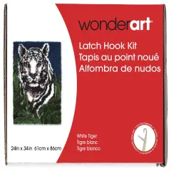 Wonderart Latch Hook Kit 24"X34"-White Tiger