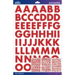 Sticko Alphabet Stickers - Futura Bold Large, Red, 164pcs