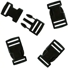 Pepperell Parachute Cord Bracelet Buckles 20mm 4/Pkg-Black