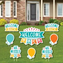 Big Dot of Happiness Welcome Back - Yard Sign and Outdoor Lawn Decorations - We Missed You Yard Signs - Set of 8
