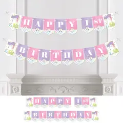 Big Dot of Happiness 1st Birthday Rainbow Unicorn - Magical Unicorn First Birthday Party Bunting Banner - Party Decorations - Happy 1st Birthday