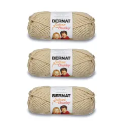 Bernat Softee Chunky Linen Yarn - 3 Pack of 100g/3.5oz - Acrylic - 6 Super Bulky - 108 Yards - Knitting/Crochet