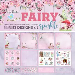 Little Birdie Cardstock Pack 6"X6" 24/Pkg-Fairy Sparkle