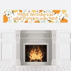 Big Dot of Happiness Little Pumpkin - Happy Birthday Fall Birthday Decorations Party Banner