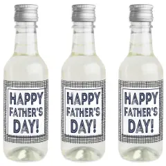Big Dot of Happiness My Dad is Rad - Mini Wine and Champagne Bottle Label Stickers - Father's Day Favor Gift for Women and Men - Set of 16