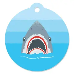 Big Dot of Happiness Shark Zone - Jawsome Party or Birthday Party Favor Gift Tags (Set of 20)