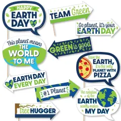 Big Dot of Happiness Funny Happy Earth Day - Save the Planet Party Photo Booth Props Kit - 10 Piece