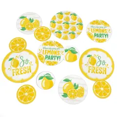 Big Dot of Happiness So Fresh - Lemon - Citrus Lemonade Party Giant Circle Confetti - Party Decorations - Large Confetti 27 Count