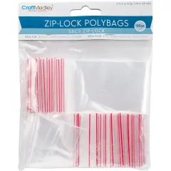 Craft Medley Ziplock Polybags 100/Pkg-2"X3" Clear