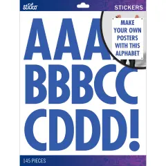Sticko Alphabet Stickers - Futura Extra Large, Blue, 145pcs