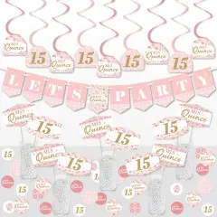 Big Dot of Happiness Mis Quince Anos - Quinceanera Sweet 15 Birthday Party Supplies Decoration Kit - Decor Galore Party Pack - 51 Pieces