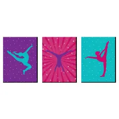 Big Dot of Happiness Tumble, Flip and Twirl - Gymnastics - Sports Themed Wall Art, Kids Room & Game Room Decor - 7.5 x 10 inches - Set of 3 Prints