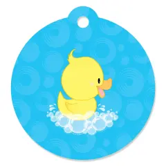 Big Dot of Happiness Ducky Duck - Baby Shower or Birthday Party Favor Gift Tags (Set of 20)
